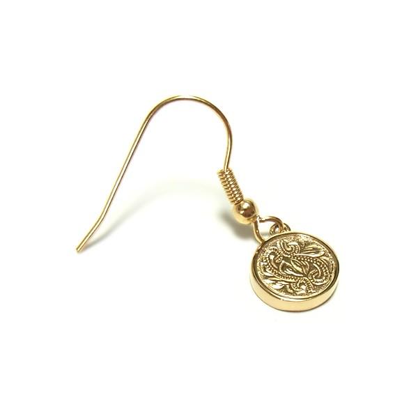 ハワイアンジュエリー ピアス メダル コイン レディース プレゼント 片耳 金属アレルギー対応 サージカル ステンレス  スクロール カレイニキニ | ハワイアンジュエリー | 06