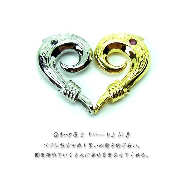 ハワイアンジュエリー ネックレス フィッシュフック サファイア ルビー レディース メンズ イエローゴールド シルバー ステンレススチール 誕生日 記念 saleの画像