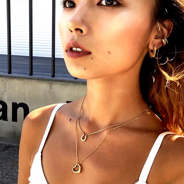 ハワイアンジュエリー ネックレス オープン ハート スクロール 波 金属アレルギー対応 サージカル ステンレス ギフト インスタ Sale Gps Juraice 通販 Yahoo ショッピング