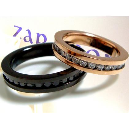 【ZARGON】ペアザルゴンフルエタニティーCZステンレスリング/ブラック/ピンク/ステンレス/アクセサリー/ 刻印 無料 ju8 半額 sale