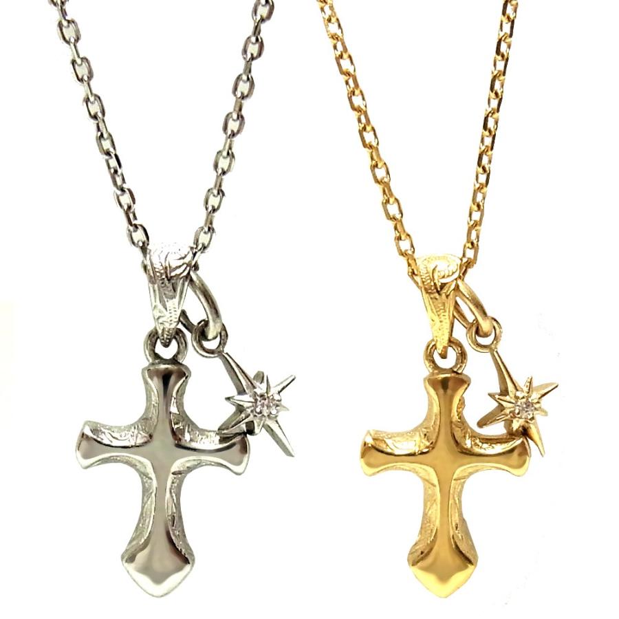 ハワイアンジュエリー ネックレス クロス レディース メンズ カレイキニ K14イエローゴールドコーティング スチールシルバー サージカルステンレス インスタ