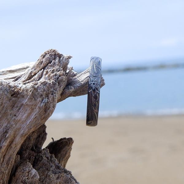 ハワイアンジュエリー リング 指輪 スクロール レディース プルメリア