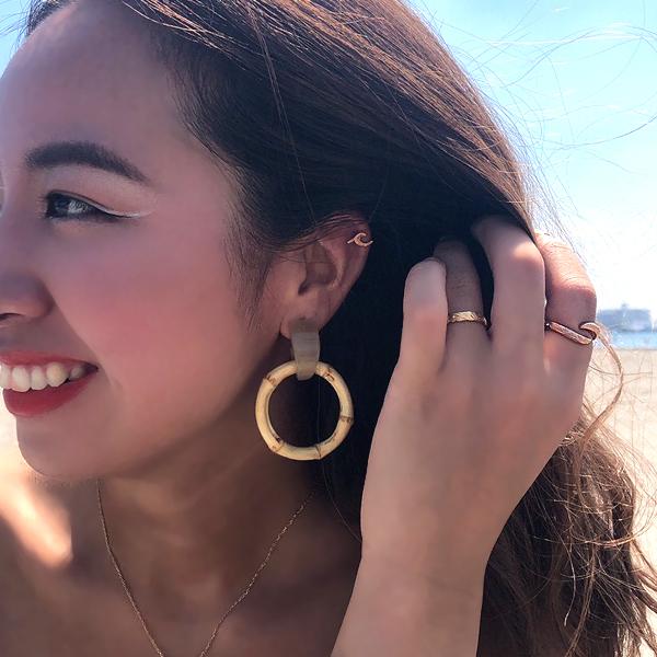 ペアリング ペアハワイアンジュエリー リング 指輪 スクロール 波 サージカルステンレス ステンレス 花 入浴剤 写真フレーム フラワーの画像