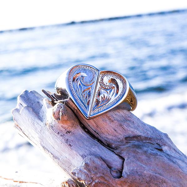 ハワイアンジュエリー リング 指輪 ハート K14 ゴールドコーティング