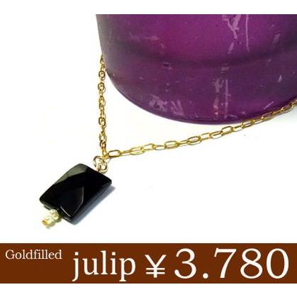 julip】オニキス パール ゴールドゴールドフィルドネックレス