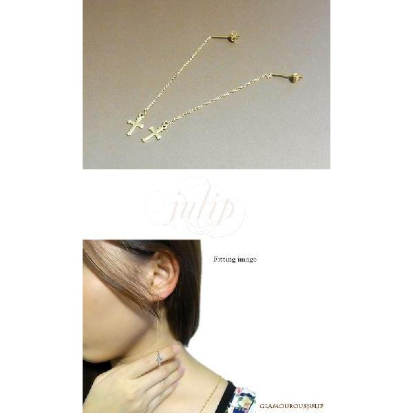 【julip】クロス14Kゴールドフィルドピアス/ロングチェーン/スタッド/ハンドメイド/Goldfilled/14KGF 年度末 sale｜juraice｜05