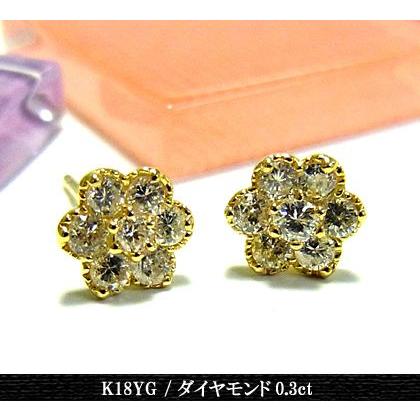 ピアス レディース パヴェピアス ジュエリー イエローゴールド 石 ダイヤモンド K18YG プレゼント 年度末 sale｜juraice