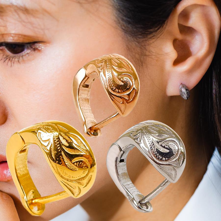 Hawaiianジュエリー　ピアス　(片耳) ハワイアンジュエリー ピアス 片耳 両耳 スクロール サージカル