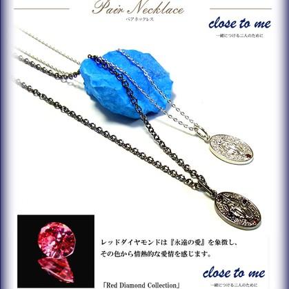 送料無料 close to me マリア レッドダイヤモンドペアネックレス ブラック シルバー925 クロストゥミー プレゼント ギフト sale_1