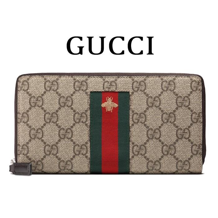 グッチ GUCCI ウェブ GGスプリーム キャンバス ジップアラウンド 長