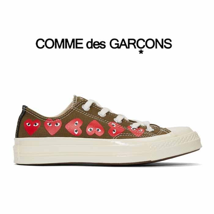 完売アイテム コムデギャルソン 海外モデル プレイ コムデギャルソン コンバース スニーカー カーキ Comme Des Garcons 直販最安価格 Ssl Daikyogo Or Jp