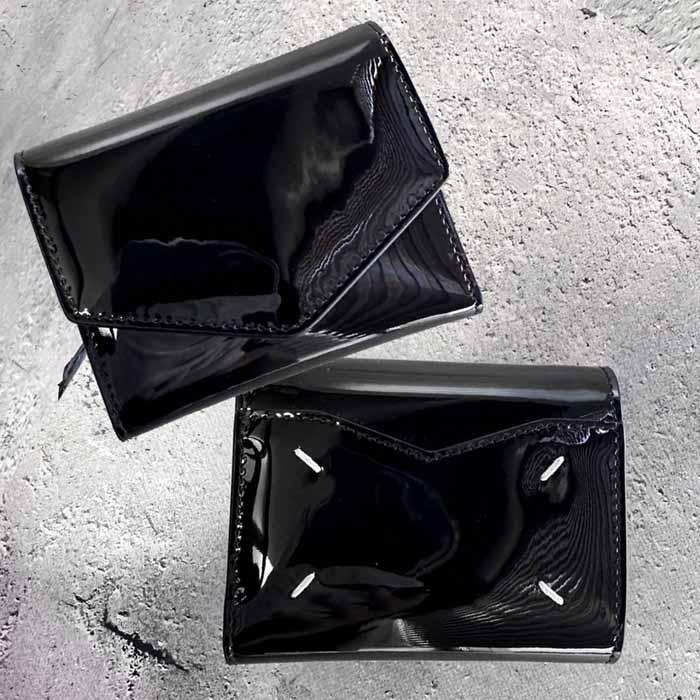 メゾン マルジェラ Maison Margiela 人気の4本ステッチ スリーフォールドウォレット 三つ折り財布 エナメルブラック  :bym01251501:JURER ヤフーショップ - 通販 - Yahoo!ショッピング
