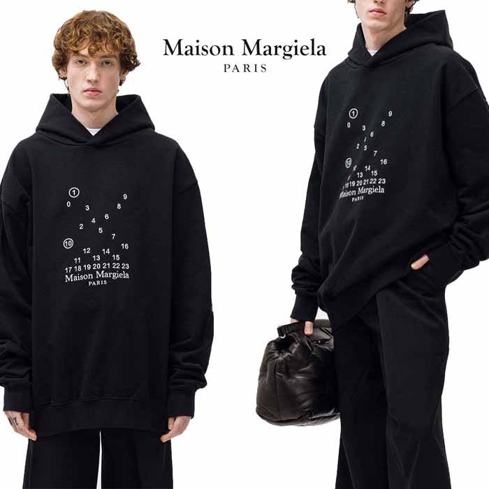メゾン マルジェラ Maison Margiela ロゴ パーカー ブラック