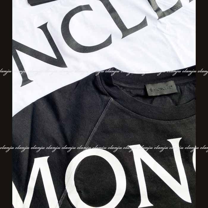 モンクレール Moncler ビッグロゴ ショルダー 半袖Tシャツ ブラック ホワイト :bym02200721:JURER ヤフーショップ