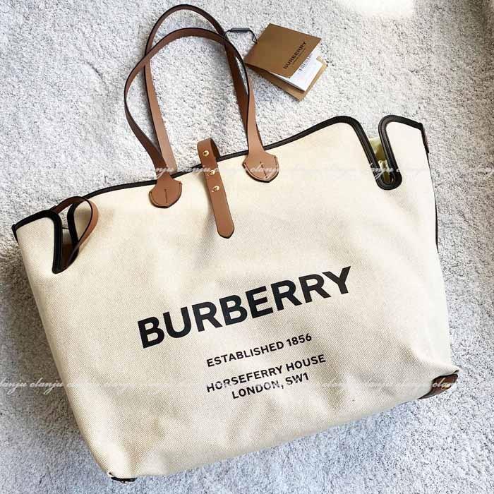 バーバリー BURBERRY ラージ ソフトコットンキャンバス ベルトバッグ モルトブラウン :bym03091853:JURER ヤフー