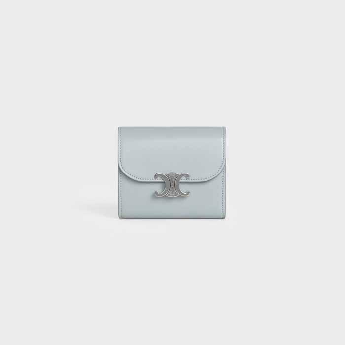 セリーヌ CELINE スモール フラップウォレット シャイニーラムスキン 三つ折り財布 10D783BZG.07ME ミネラル bym03101422JURER ヤフーショップ 通販
