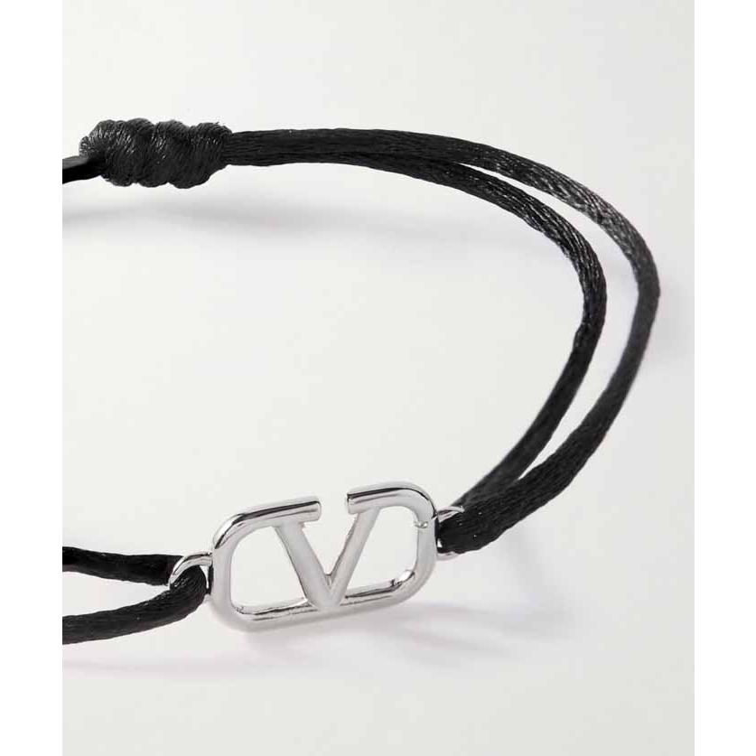 ヴァレンティノ VALENTINO Vlogo Vロゴ コード ブレスレット ブラック