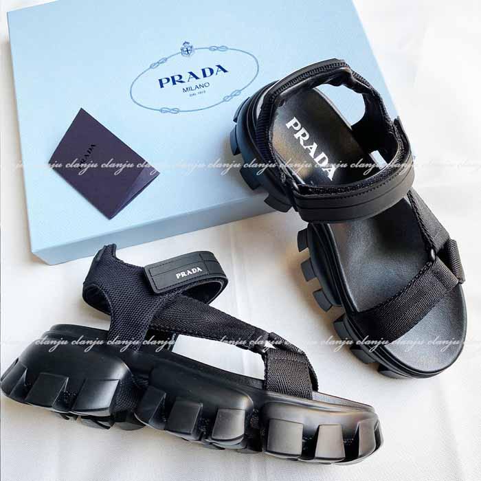 プラダ PRADA クラウドバースト サンダー サンダル ブラック