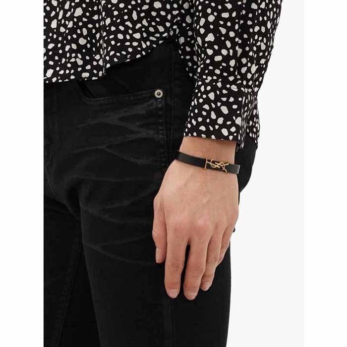 サンローラン Saint Laurent オピウム ブレスレット(レザー)ブラック サンローラン Saint Laurent オピウム ブレスレット(レザー)ブラック