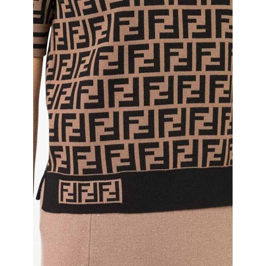 フェンディ FENDI FFロゴ マルチカラーファブリックニットセーター 日産 極美品⭐️FENDI ファブリック セータ FFロゴモチーフ ニット/セーター