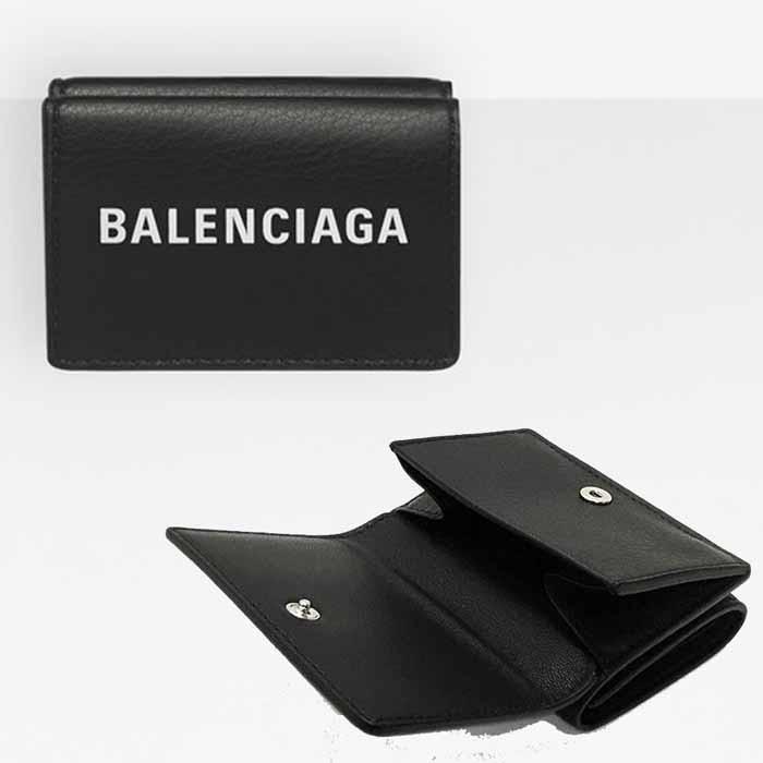 バレンシアガ BALENCIAGA エブリデイ EVERYDAY ロゴ レザー ミニ財布