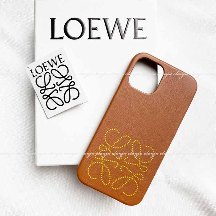 ロエベ LOEWE iPhone12 Pro/12 Pro Max スマホケース タン ブラウン