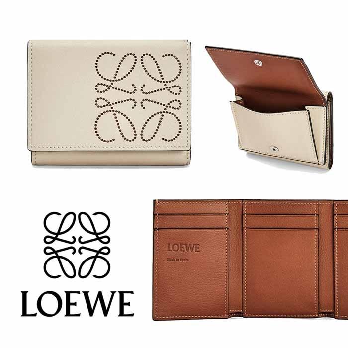Womens Accessories Wallets and cardholders Natural Loewe Anagram Leather Cardholder in Beige 