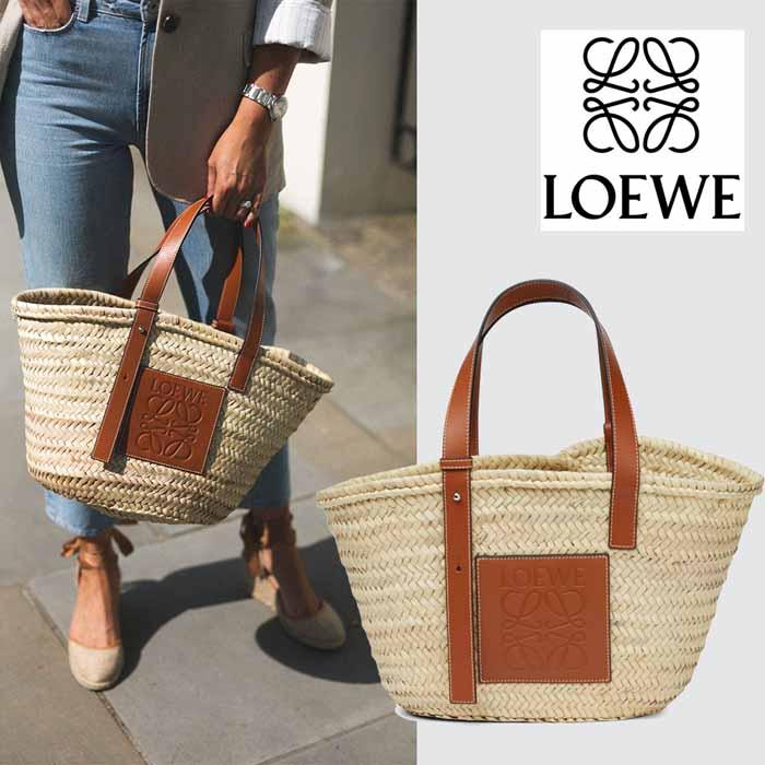 ロエベ LOEWE Paulas Ibiza かごトートバッグ ミディアムサイズ ブラウン :bym07110140:JURER ヤフー