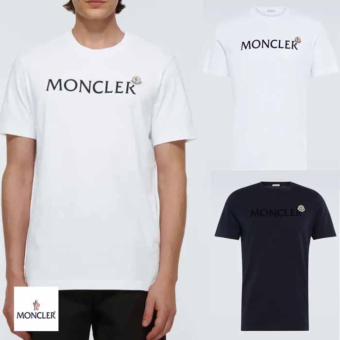 モンクレール MONCLER ロゴTシャツ H20918C000258390T オプティカルホワイト /ナイトブルー  :bym07121056:JURER ヤフーショップ - 通販 - Yahoo!ショッピング