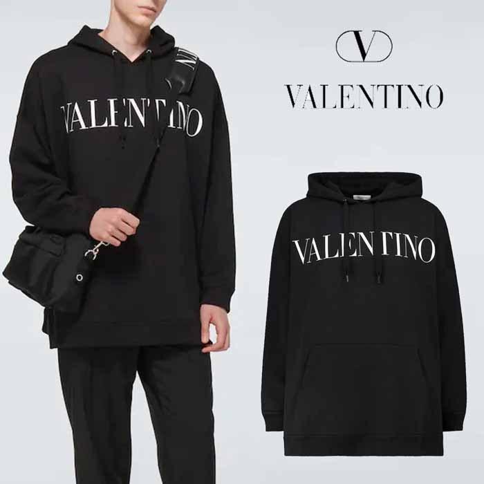 ヴァレンティノ VALENTINO ロゴプリント パーカー ブラック