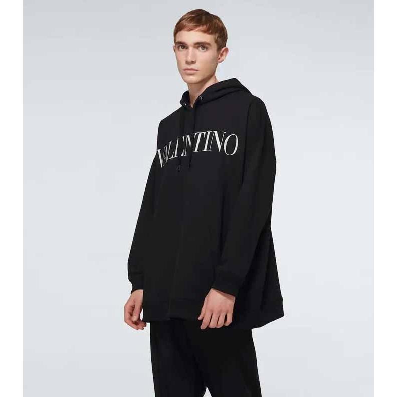 ヴァレンティノ VALENTINO ロゴプリント パーカー ブラック 人気満点