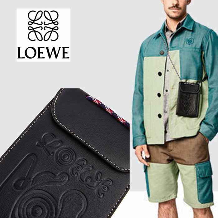 ロエベ LOEWE ネックポケット レザーポーチ ブラック :bym07310632:JURER ヤフーショップ - 通販 - Yahoo!ショッピング