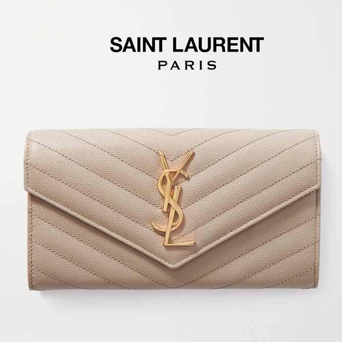 サンローラン 長財布 秋冬新作 Yslロゴ ボタン開閉 Saint Laurent bow Sea Salt Bym Jurer ヤフーショップ 通販 Yahoo ショッピング