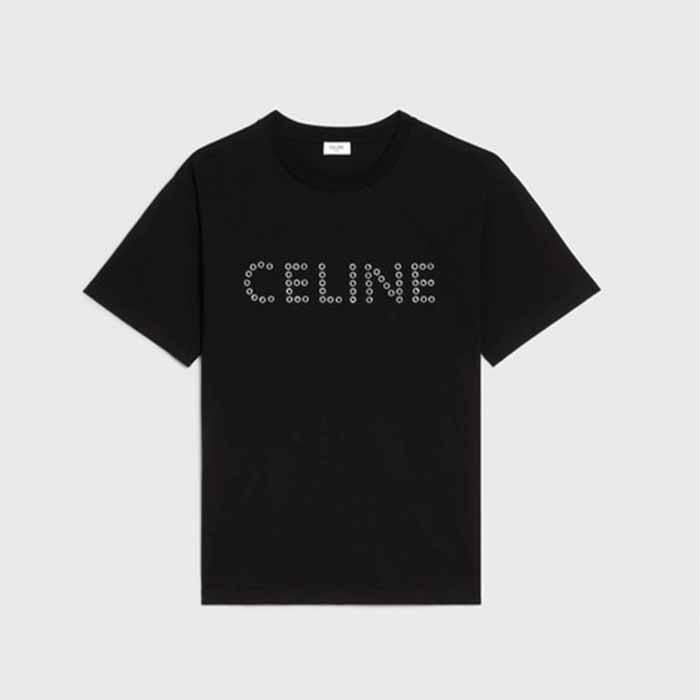 セリーヌ CELINE ルーズ スタッズロゴTシャツ 2X41C671Q.38NS ブラック