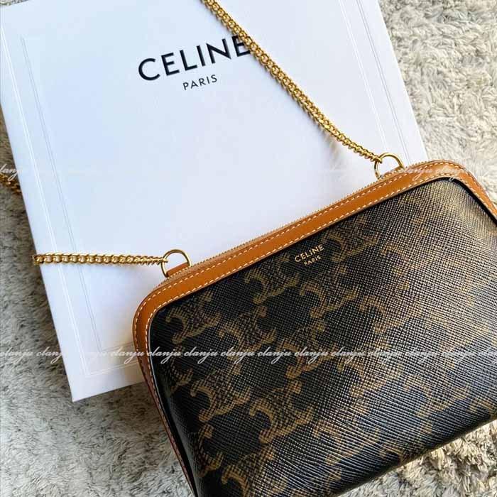 CELINE セリーヌ トリオンフキャンバス チェーン クラッチ バッグ