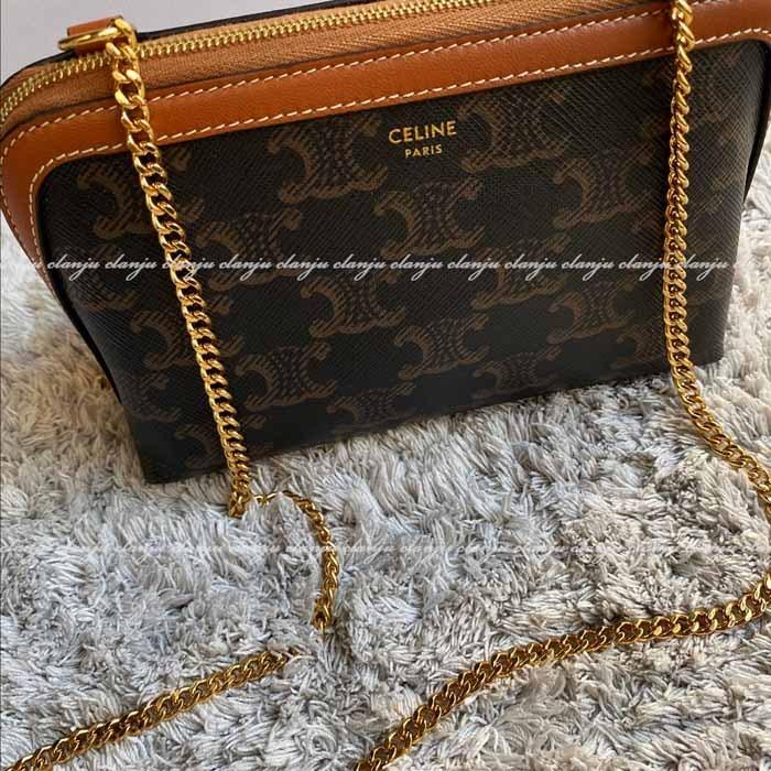 CELINE セリーヌ トリオンフキャンバス チェーン クラッチ バッグ