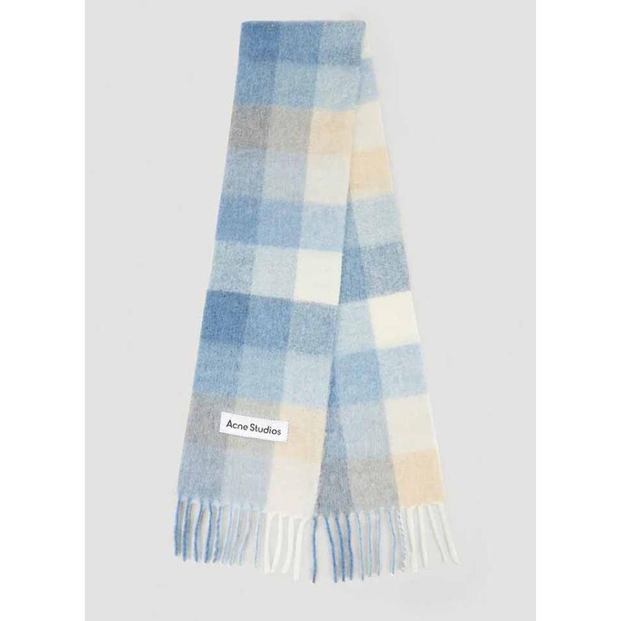 アクネ ストゥディオズ Acne Studios チェック ウールフリンジスカーフ