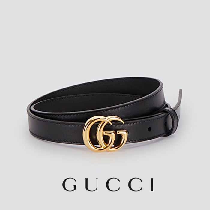 グッチ GUCCI ダブルG バックル付き レザー ベルト 幅2cm