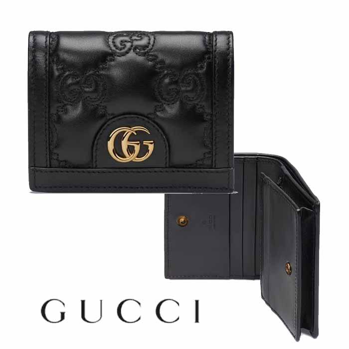 グッチ GUCCI GGマトラッセ 二つ折り財布 723786 UM8IG 1000 ブラック