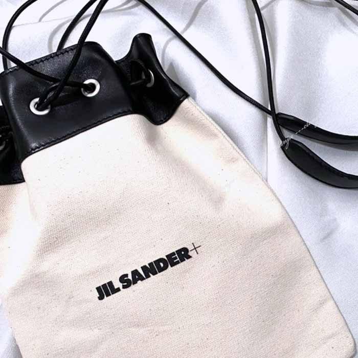 JIL SANDER ジルサンダー キャンバス ロゴ 巾着 ショルダーバッグ JIL SANDER ジルサンダー キャンバス ロゴ 巾着 ショルダーバッグ
