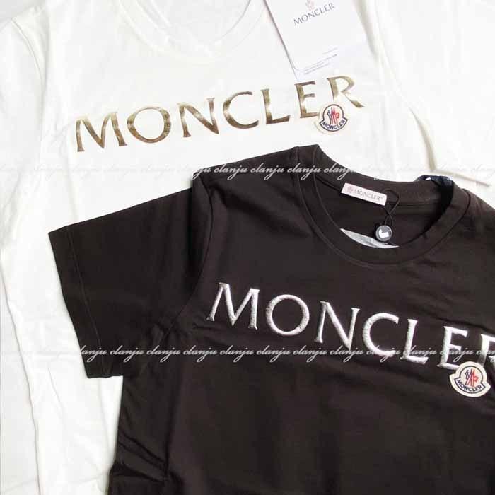 モンクレール MONCLER 2021SS新作 ロゴTシャツ ホワイト ブラック 