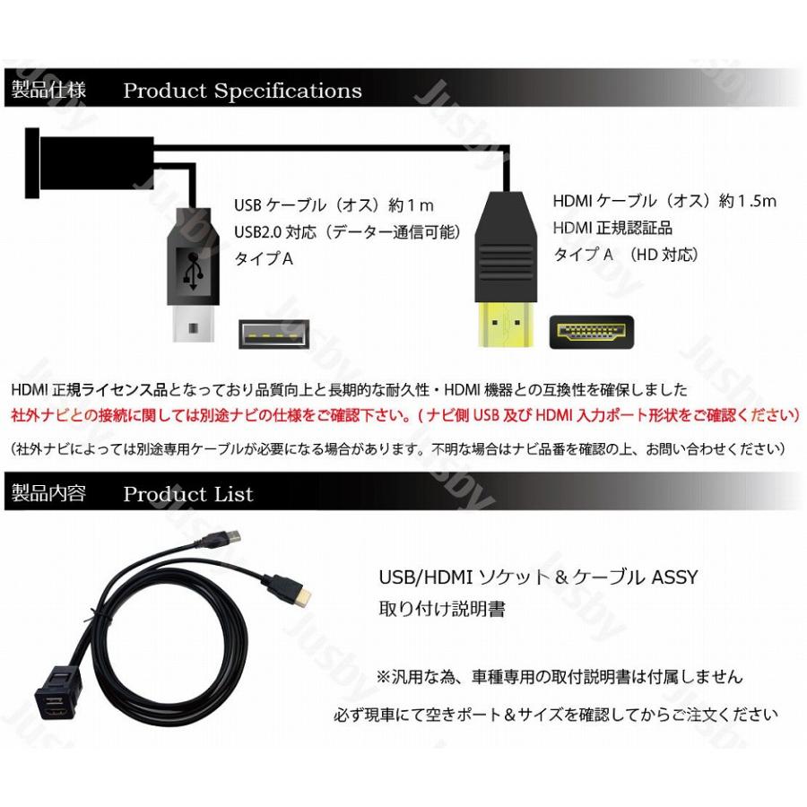 トヨタ ダイハツ USB HDMI ソケット タイプA SPEC B (26×23mm