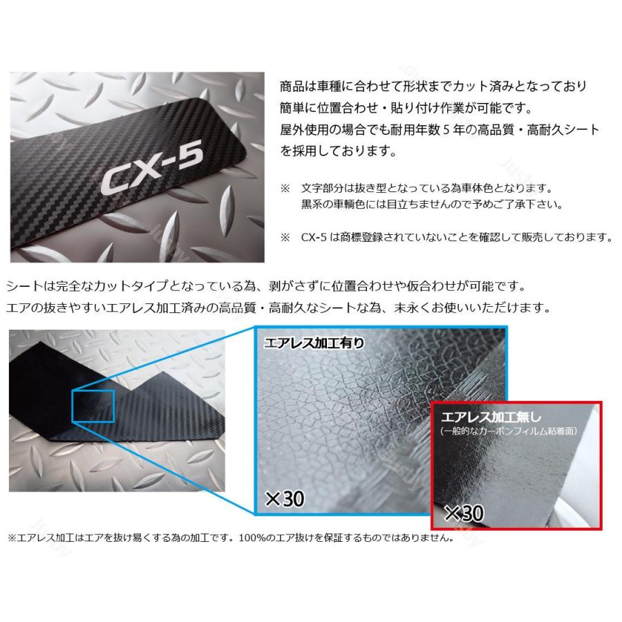 CX-5(2代目) 専用 カット済みカーボン柄スカッフシート （4枚 1台分