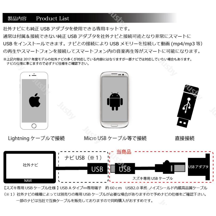 スズキ スイフト&スイフトスポーツ(SWIFT)専用 USBソケット&ケーブル ...