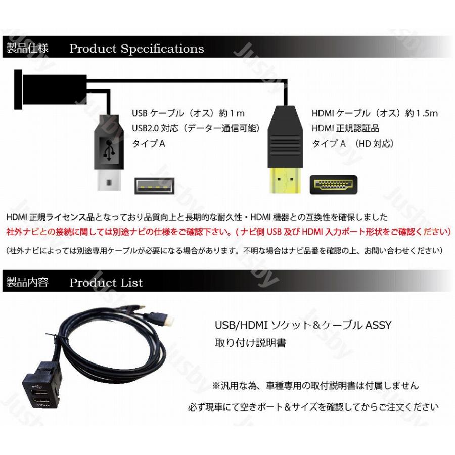 トヨタ ダイハツ USB HDMI ソケット タイプA SPEC A (33×23mm