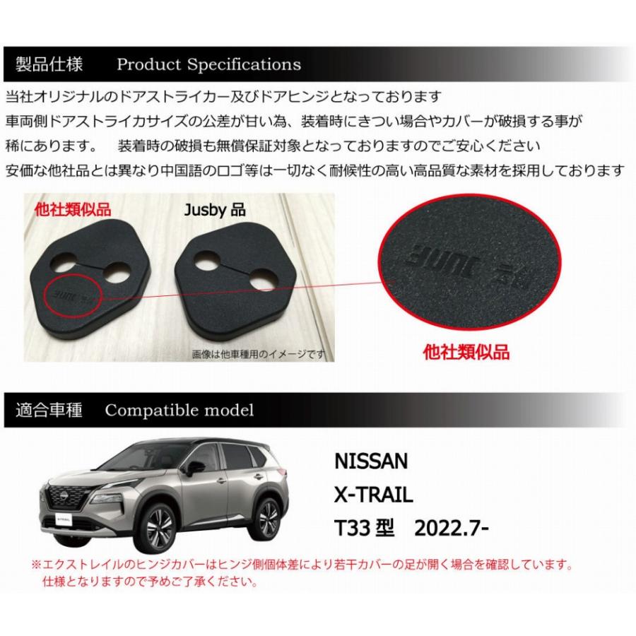 エクストレイル (T33型)用 ドアストライカーカバー&ヒンジカバー