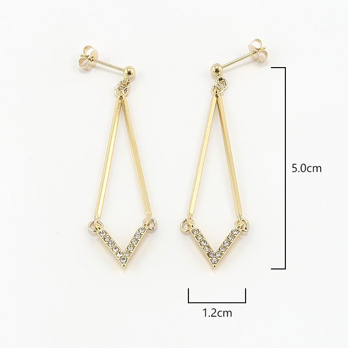 イヤリング ピアス ラインストーン  Vライン アレルギー対応 フォーマル |  | 06