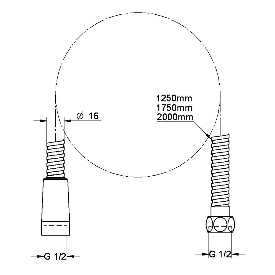 2816500J グローエ GROHE メタルシャワーホース1/2金属製外装 2816500J グローエ GROHE メタルシャワーホース1/2金属製外装