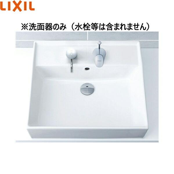 [6/9(日)枚数限定クーポンあり]L-555/BW1 リクシル LIXIL/INAX 角形洗面器 ベッセル・壁付兼用式 ピュアホワイト｜jusetsu-shop