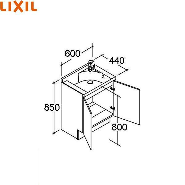 NSV1N-60G5Y　リクシル　LIXIL　INAX　間口600　扉タイプ　エスタ　洗面化粧台本体のみ　ミドルグレード